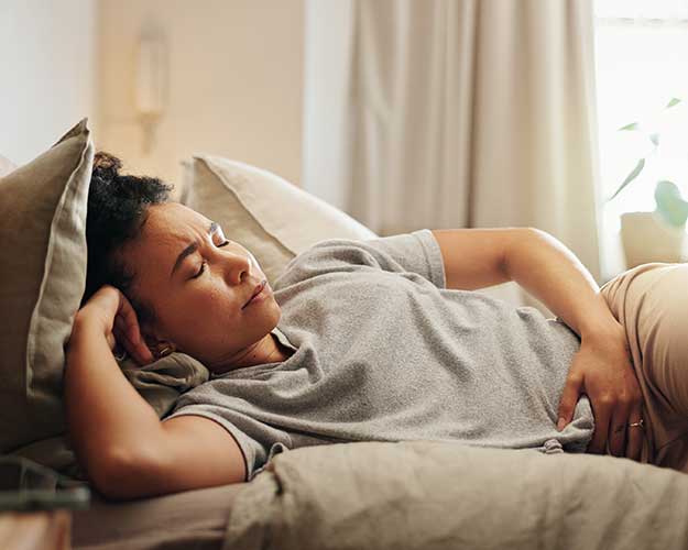 woman with stomach pain