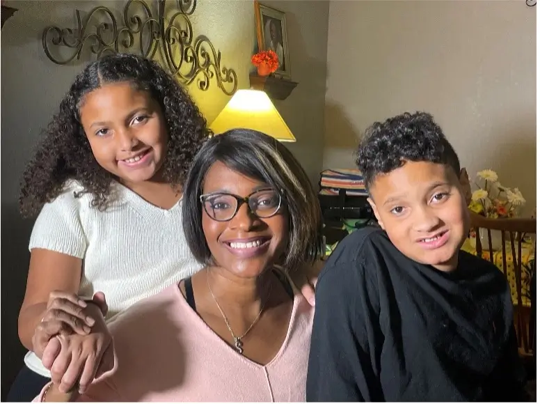 Financial Assistance Recipient, Salina and her children, pictured.