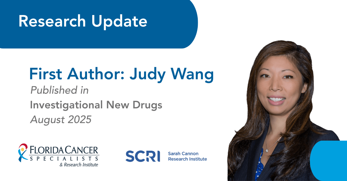 Dr. Judy Wang of Florida Cancer Specialists & Research Institute leads study on cancer immunotherapy.