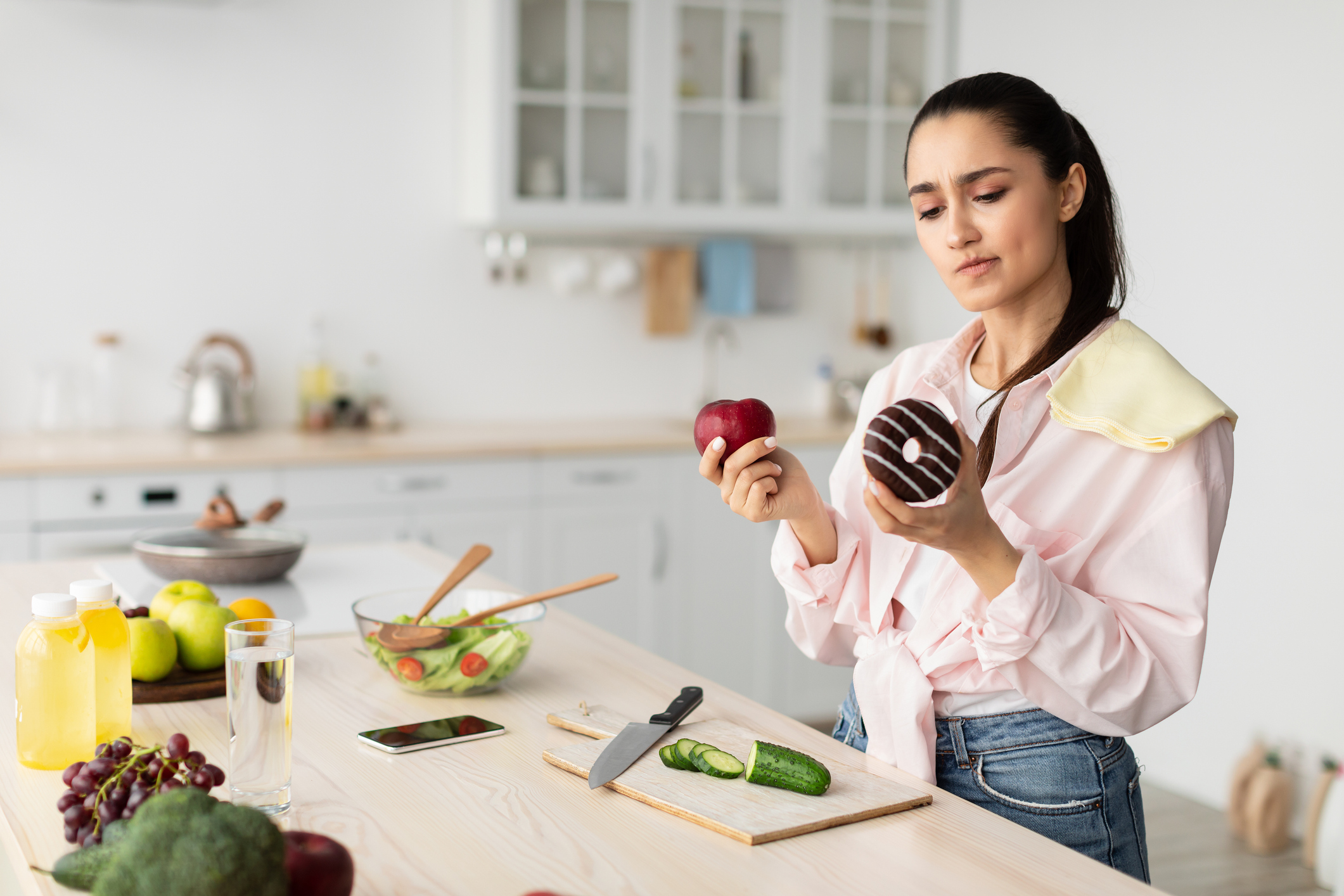 woman in the kitchen choosing food