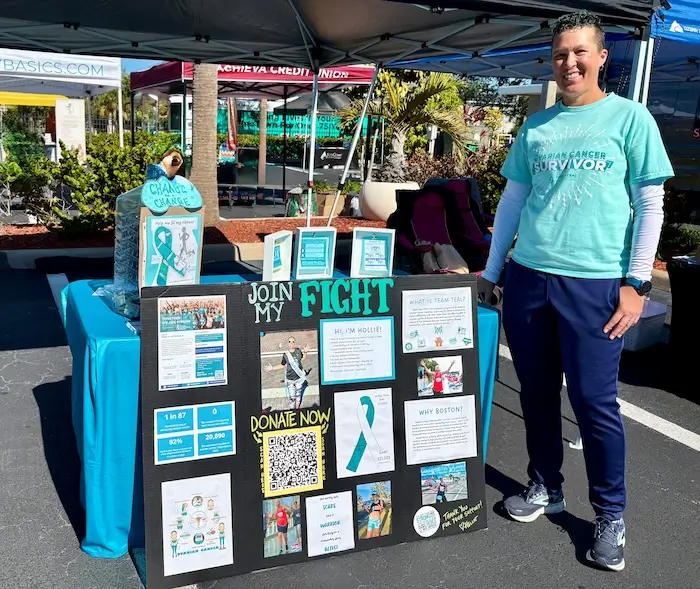 On April 20, Hollie will run the world’s oldest annual 26.2 mile race as a member of Team Teal.